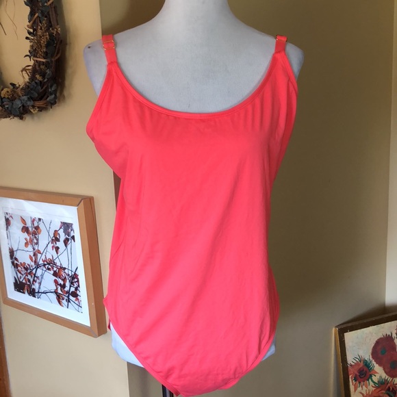 ANDIE Size XXXL Mallot One 1-Piece Dual-Lauered Vivid Orange Swimsuit $98 NEW - Picture 4 of 12